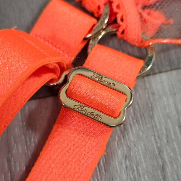 NWT Honey Birdette Whitney Orange Suspender Garter Belt Size L - Picture 6 of 7